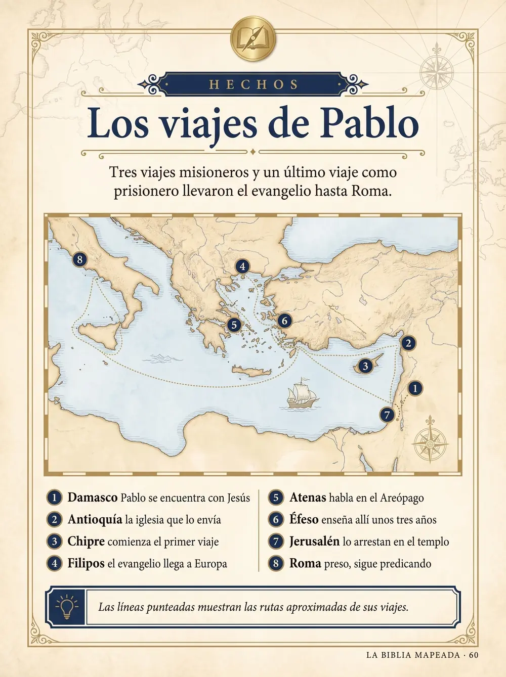 Mapa: los viajes de Pablo